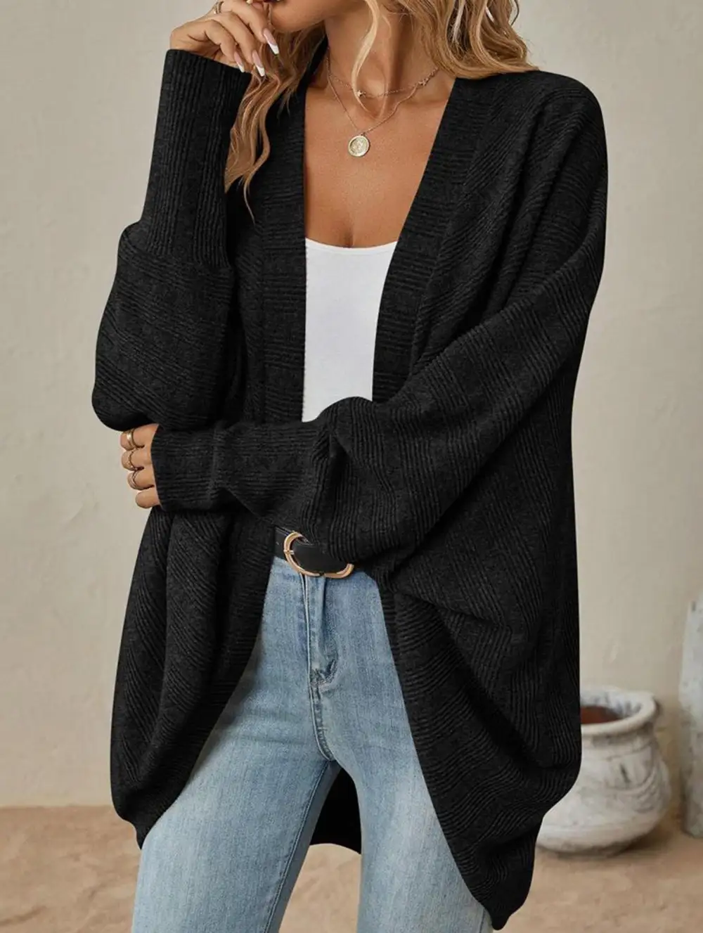 Mid Length Knitted Cardigan