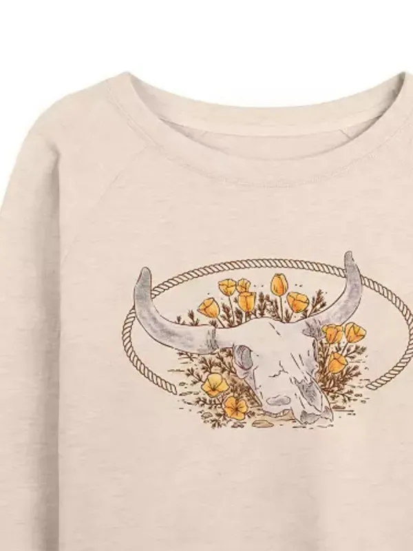 Western Bull Skull Printed T-Shirt