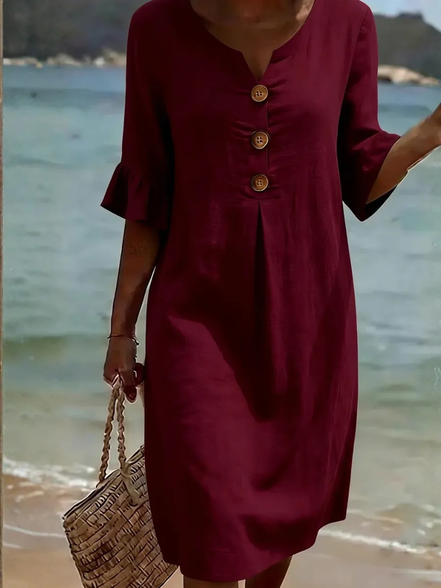 Women's Casual Cotton Linen Dress