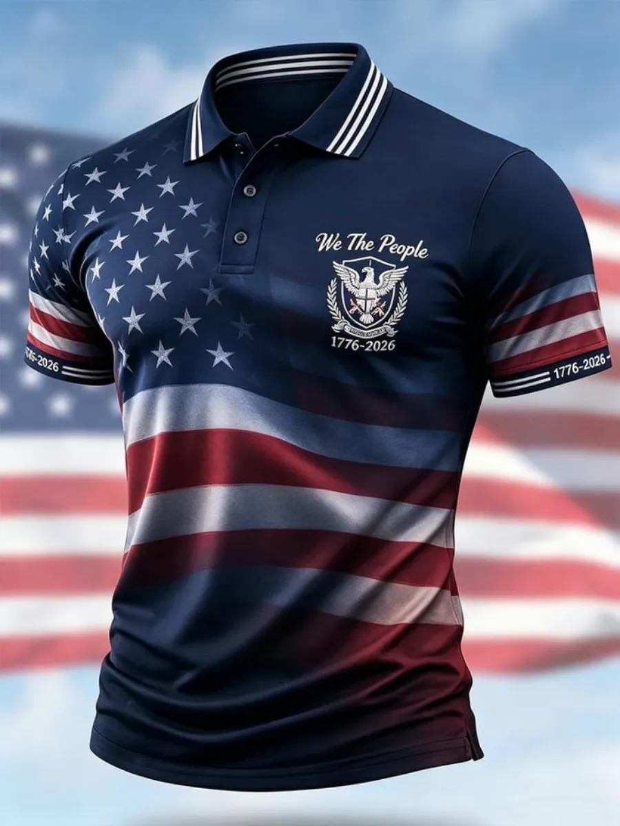 Men's Wear USA 250th Anniversary Distressed Polo Shirt