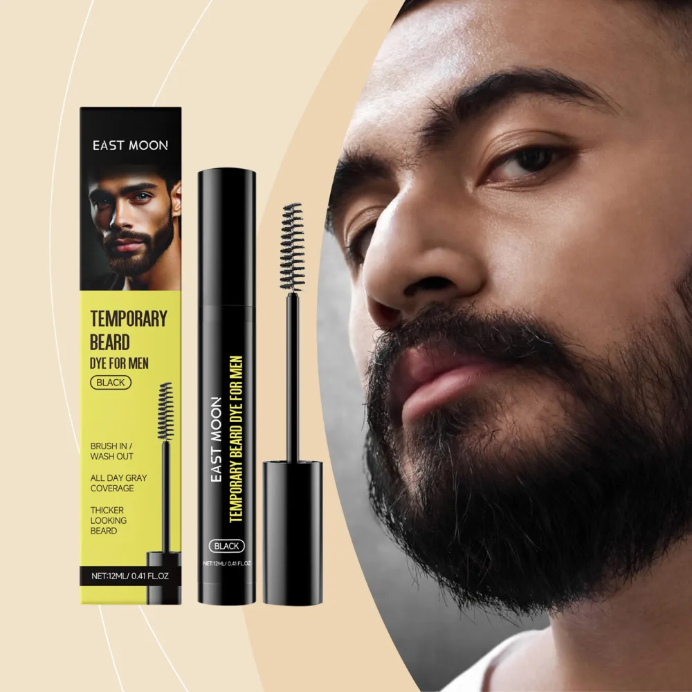 Black men's beard and eyebrow dye