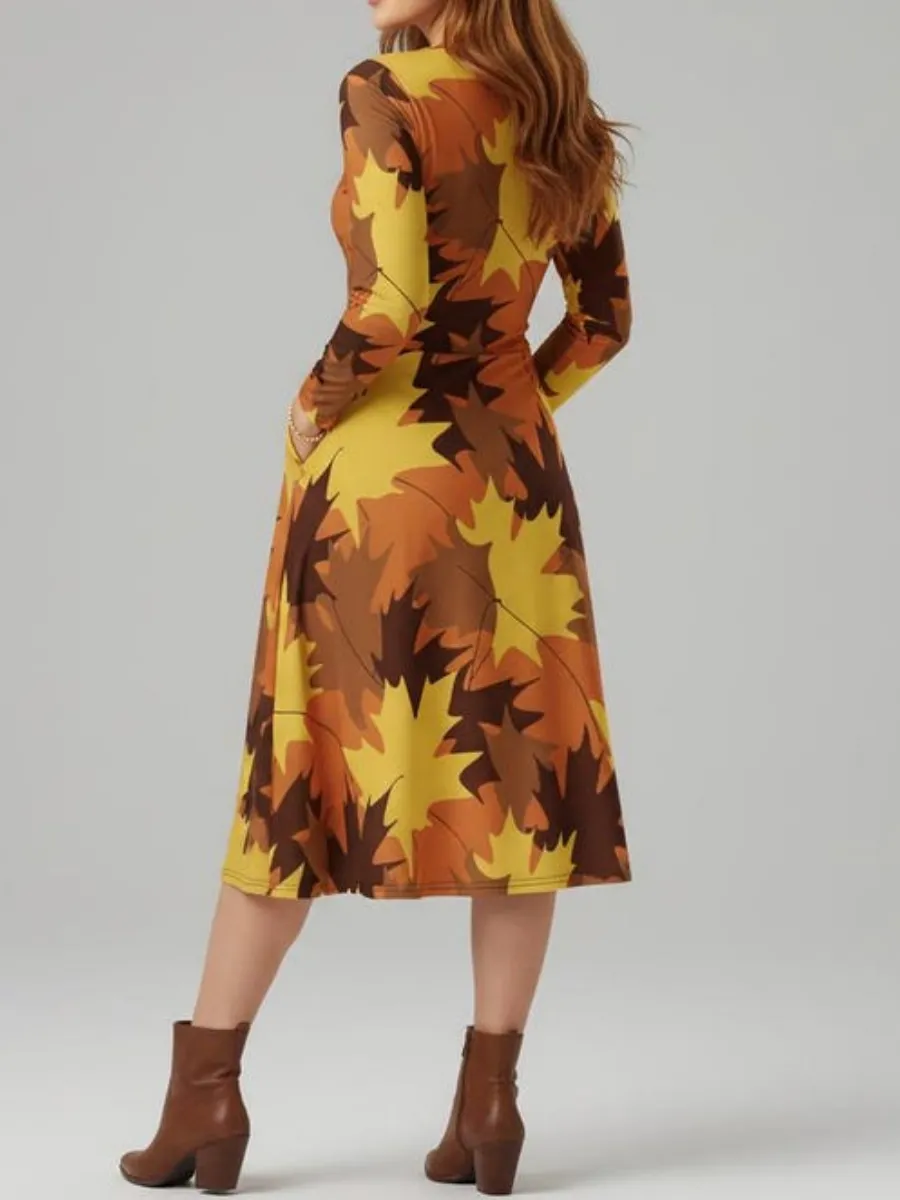 Maple Leaf Midi Dress