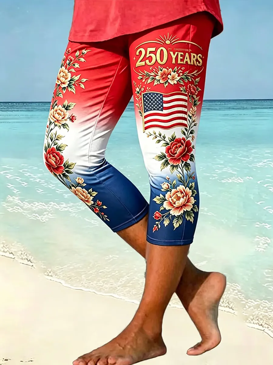 Women's Casual Printed Capri Pants