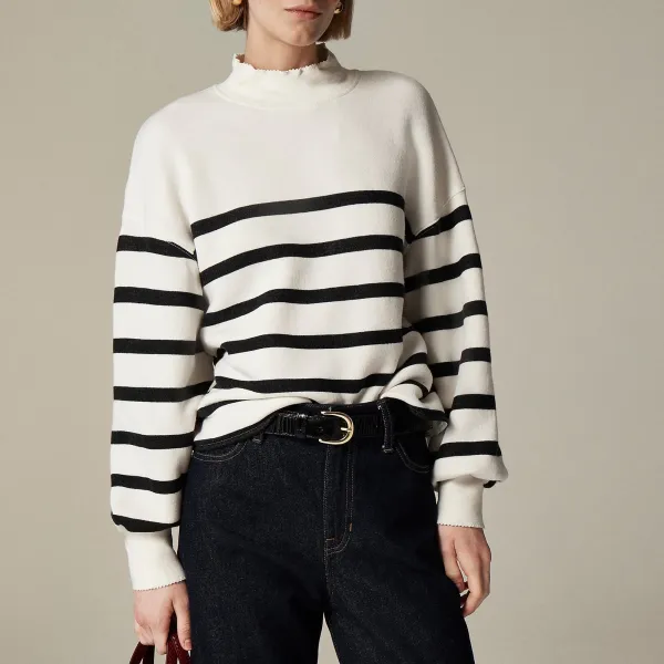 Striped Terry Mockneck Sweaters