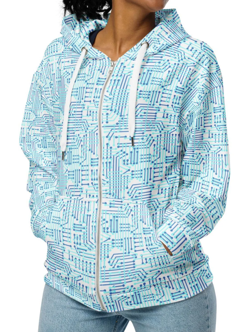 Tech Geometric Pattern Hoodie
