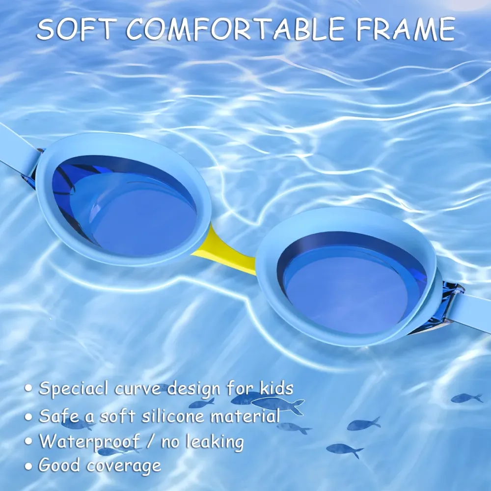 Children'S Waterproof Adjustable Swimming Goggles Set Of Two