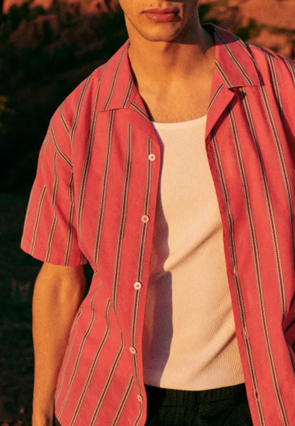  Shirt-Coral Stripes