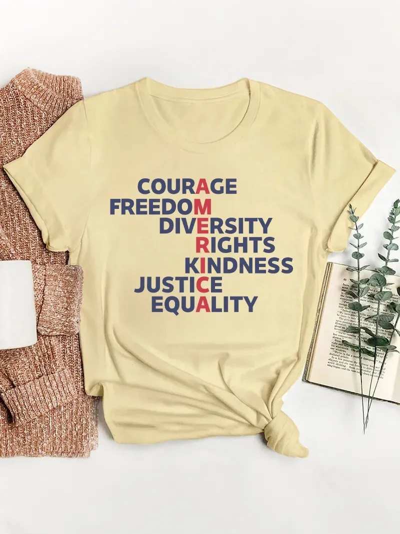 Courage Freedom Diversity Right Kindness Justice Equality America Teacher T-Shirt