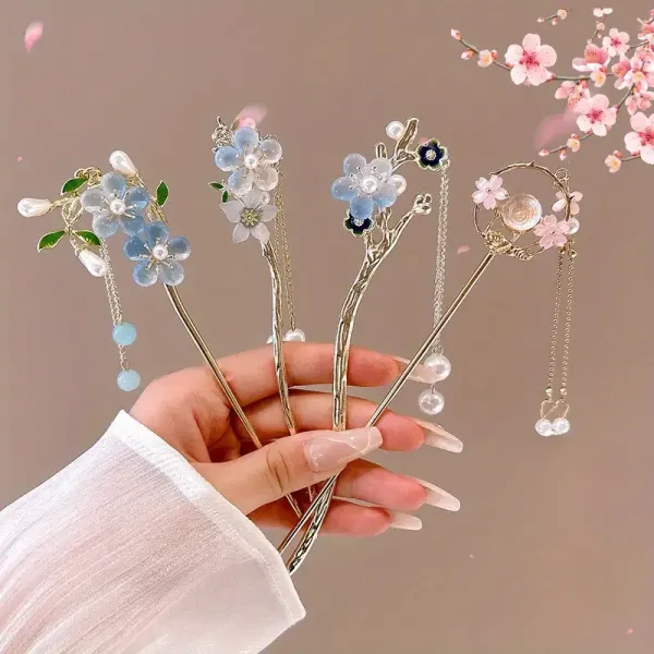 Casual Style Pink Tassel Hairpins for Women
