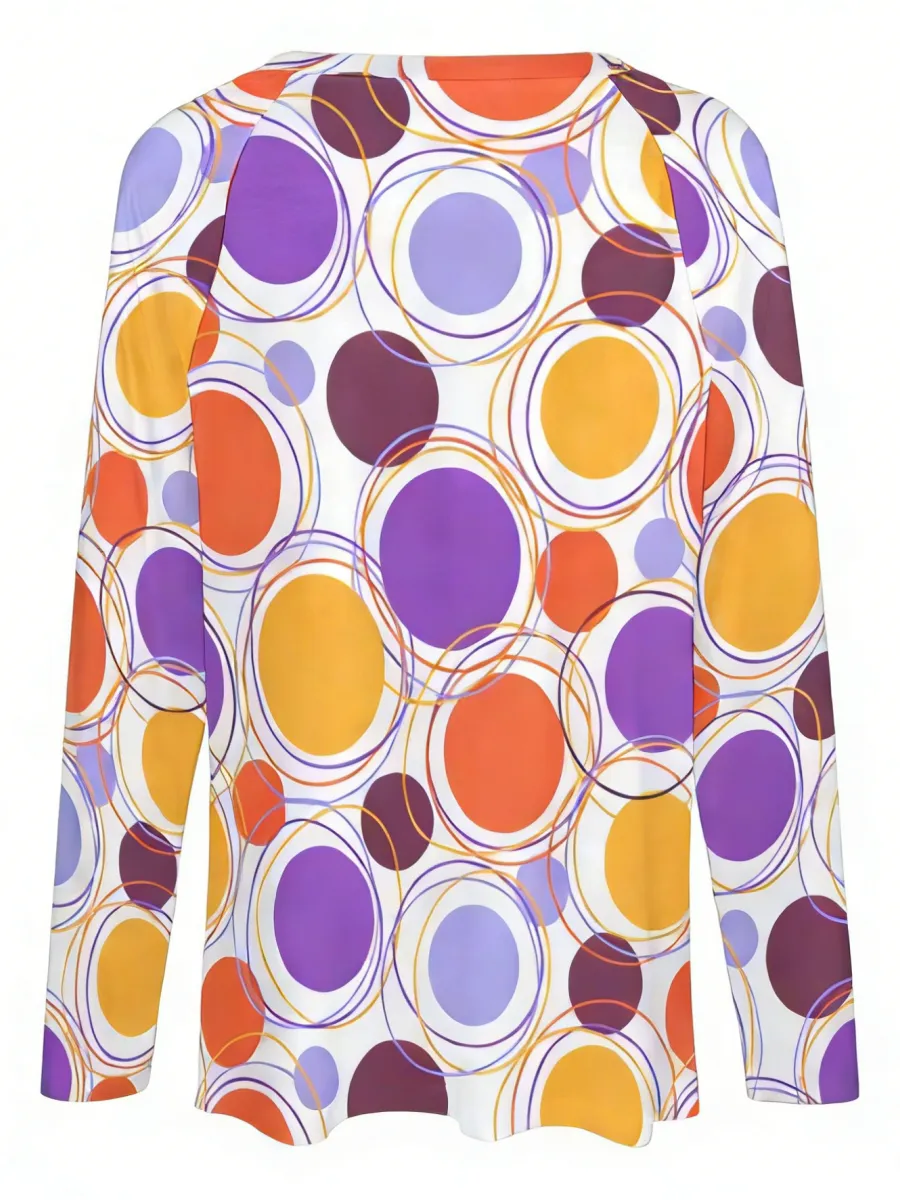 Contrast Color Circle Print T-Shirt