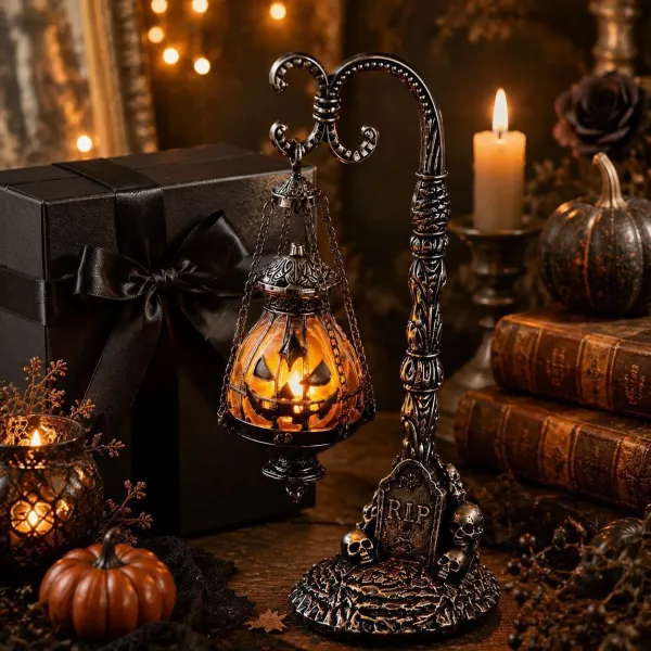 Halloween  Gothic Pumpkin Lantern Stand