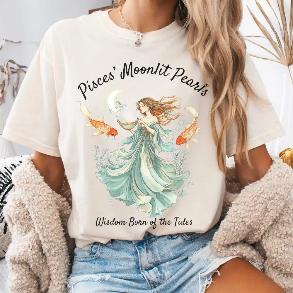 Pisces' Moonlit Pearls Zodiac Shirt