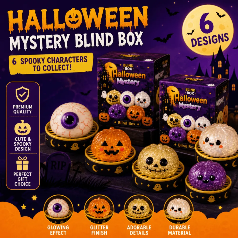 Halloween Mystery Gift Box-Scary Ghost Maruko Squeeze Toy Set