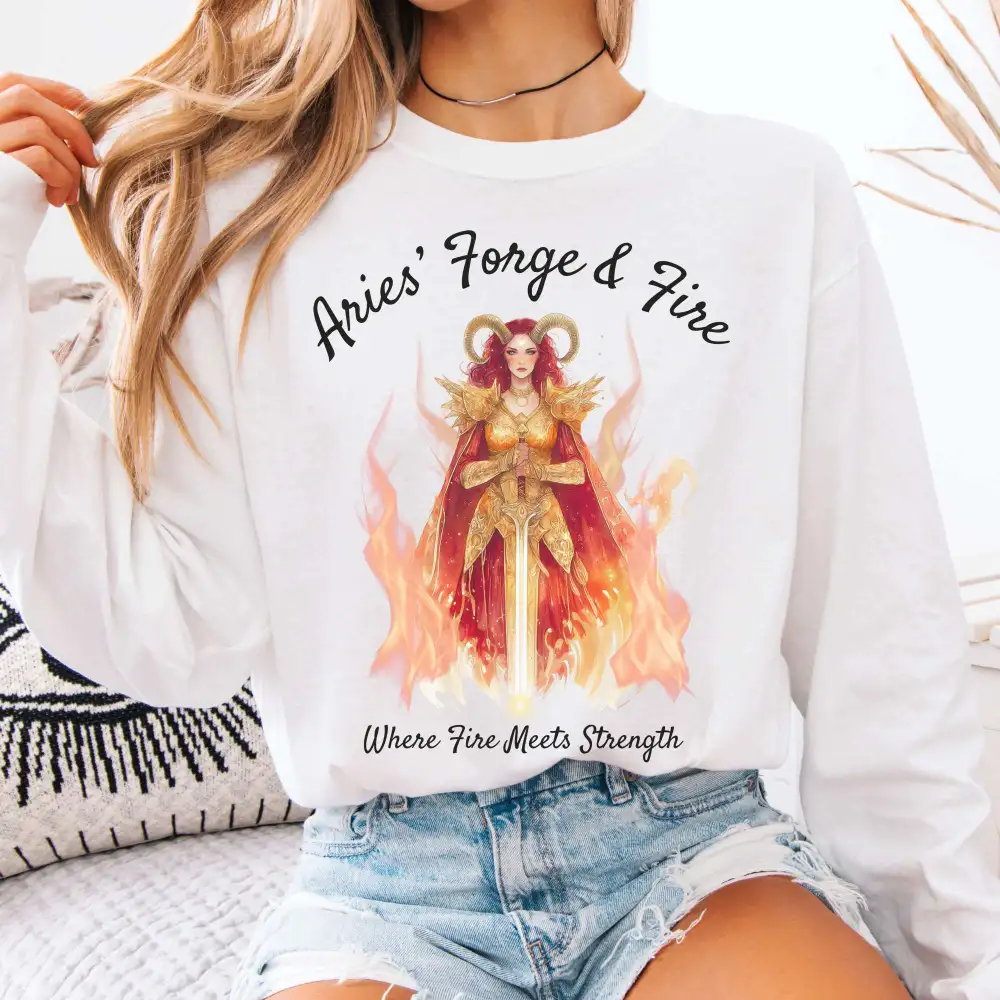 Aries' Forge & Fire Zodiac Long Sleeve Tee