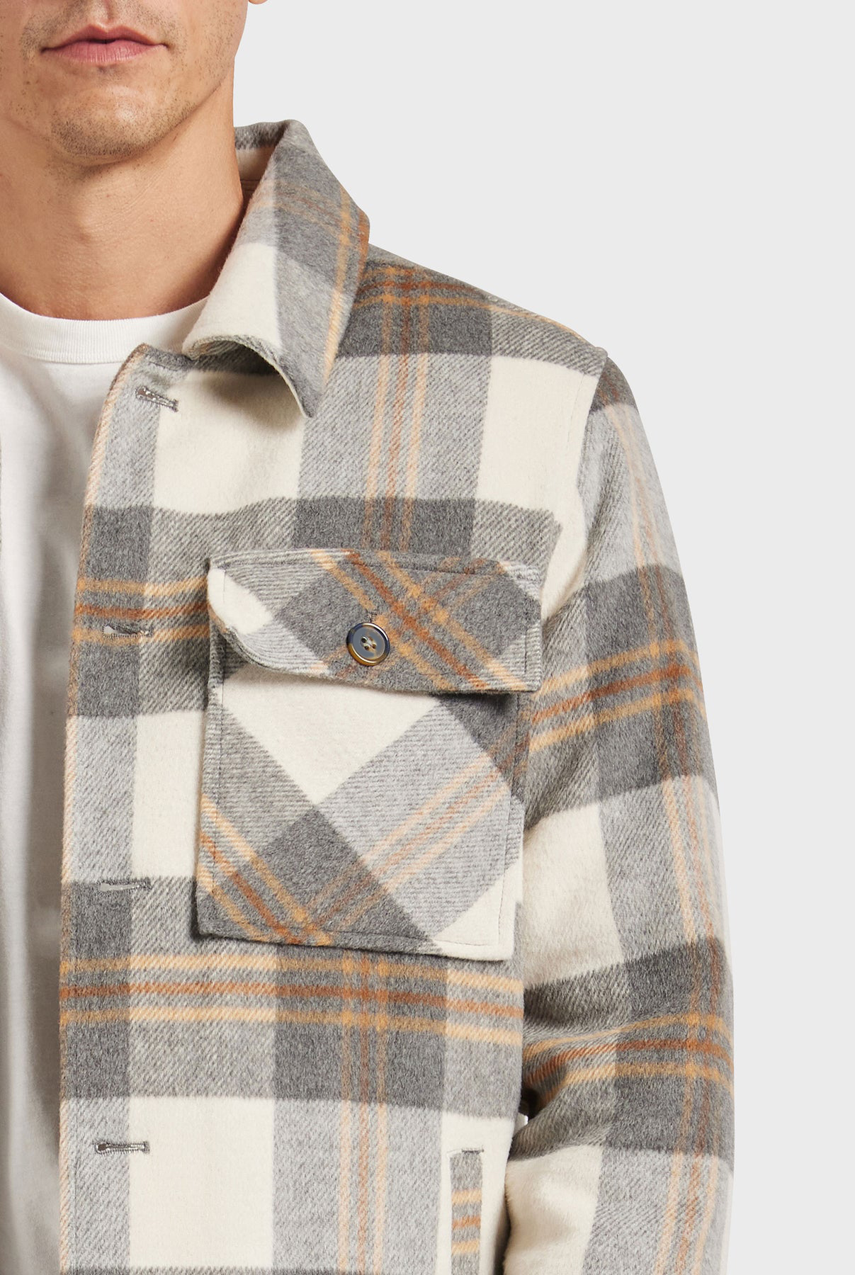 Tulsa Check Jacket- Titanium grey