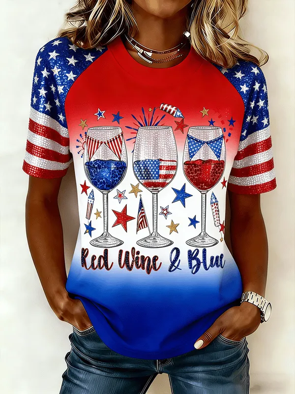 Women's Independence Day Printed T-shirt