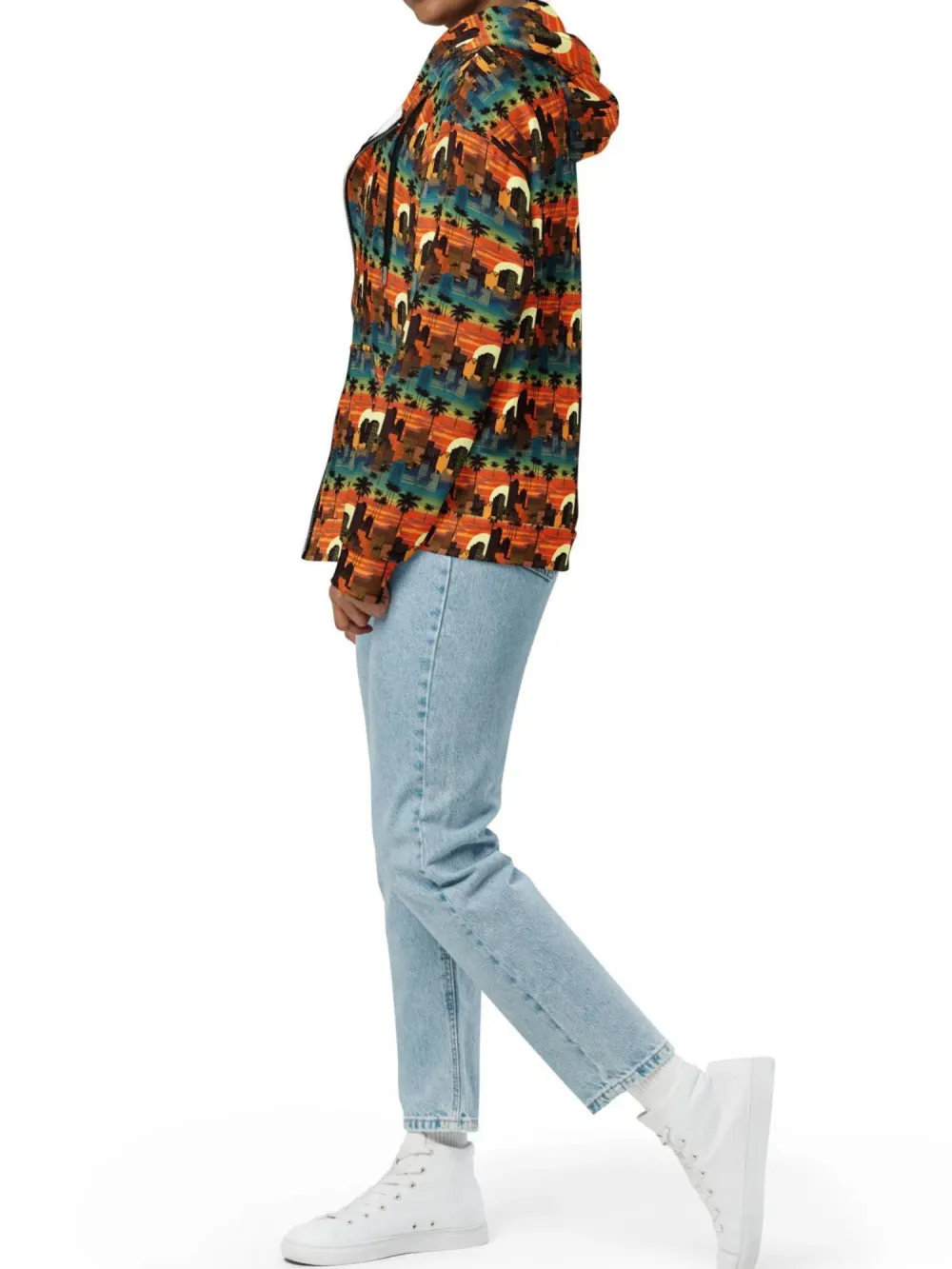 City Sunset Print Hoodie
