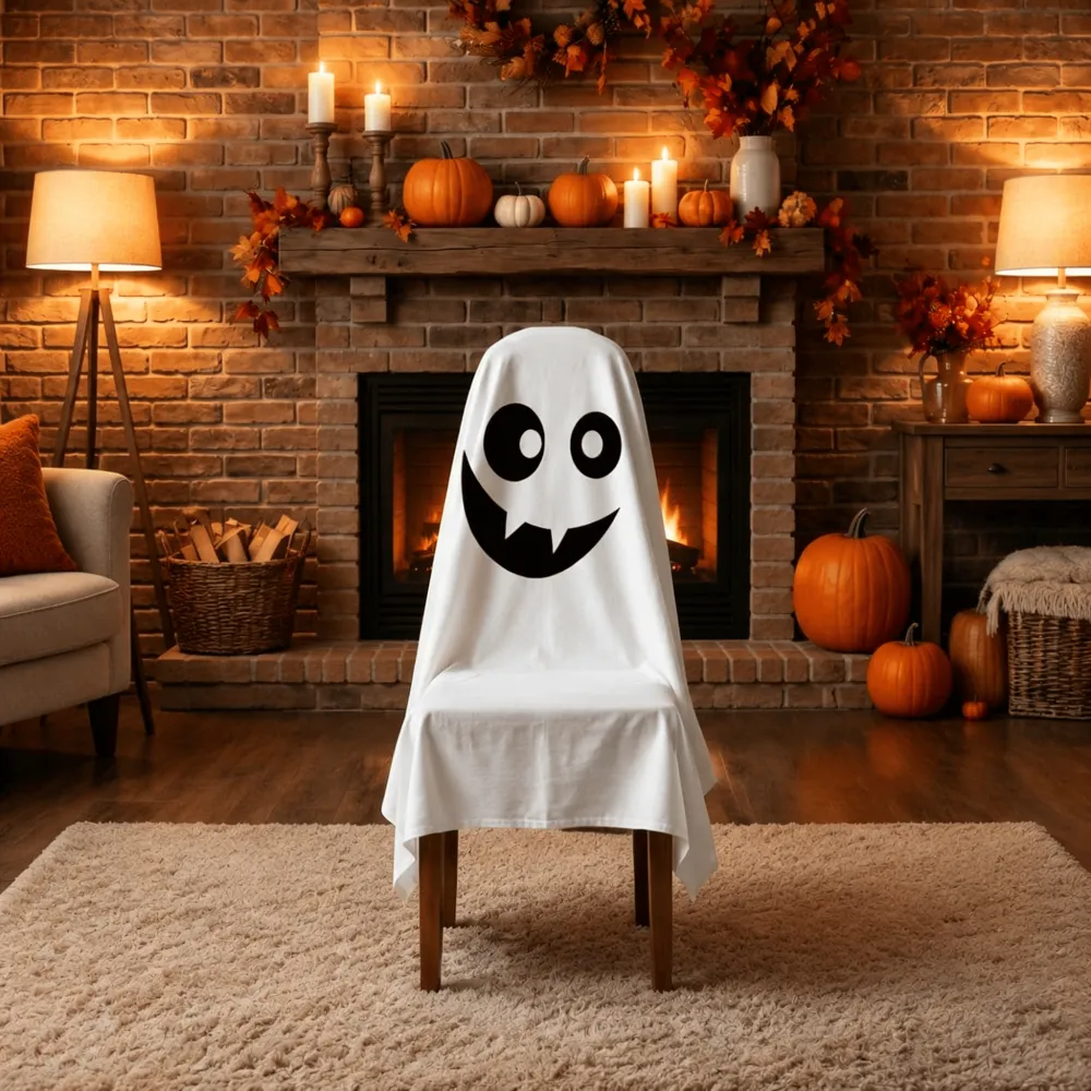 2Pcs Halloween Full-coverage Dust Cover For Dining Chairs