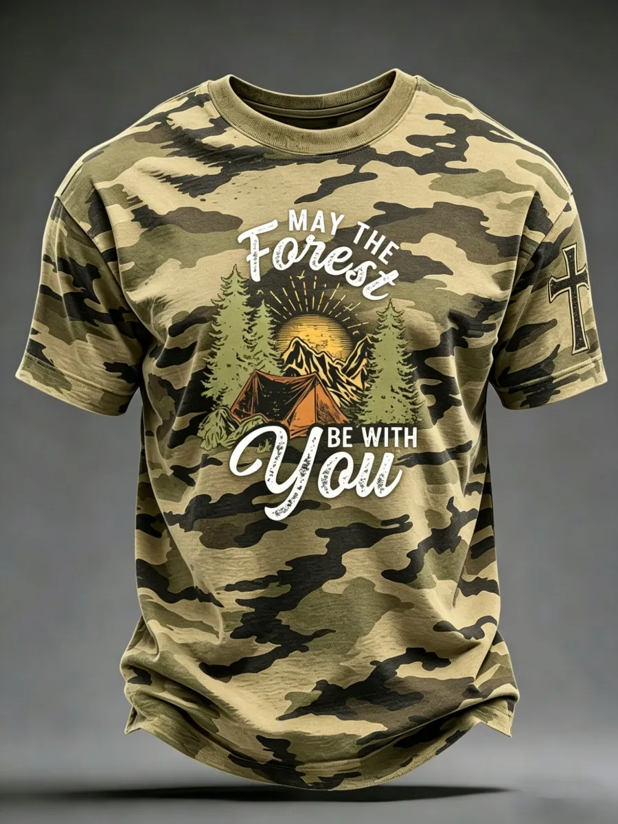 May The Forest Be With You Print Men's Camo T-Shirt