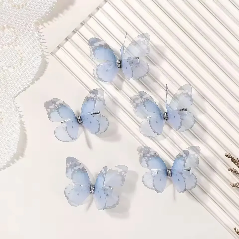 Creative Realistic Butterfly Colorful Hairpin