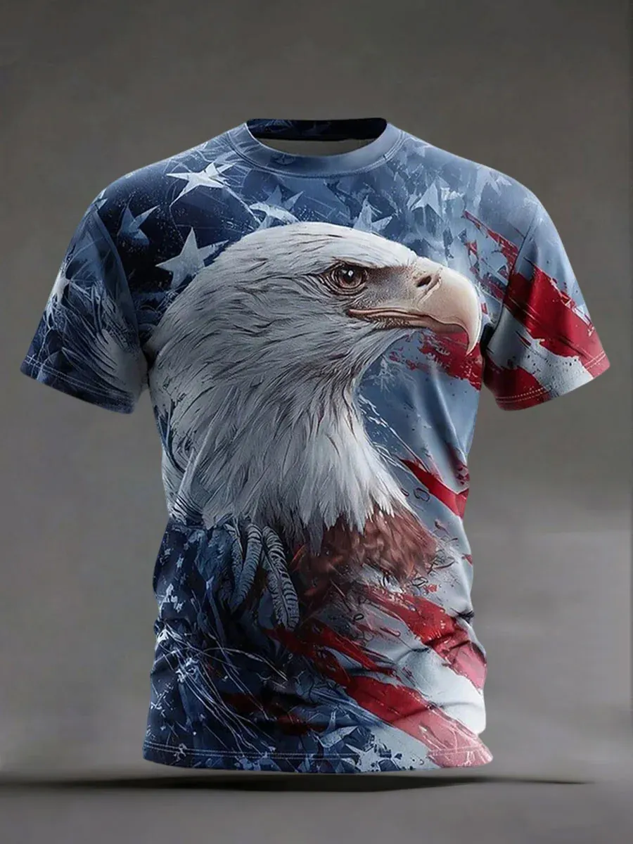 Men's America 250th Anniversary Art Print Casual T-Shirt