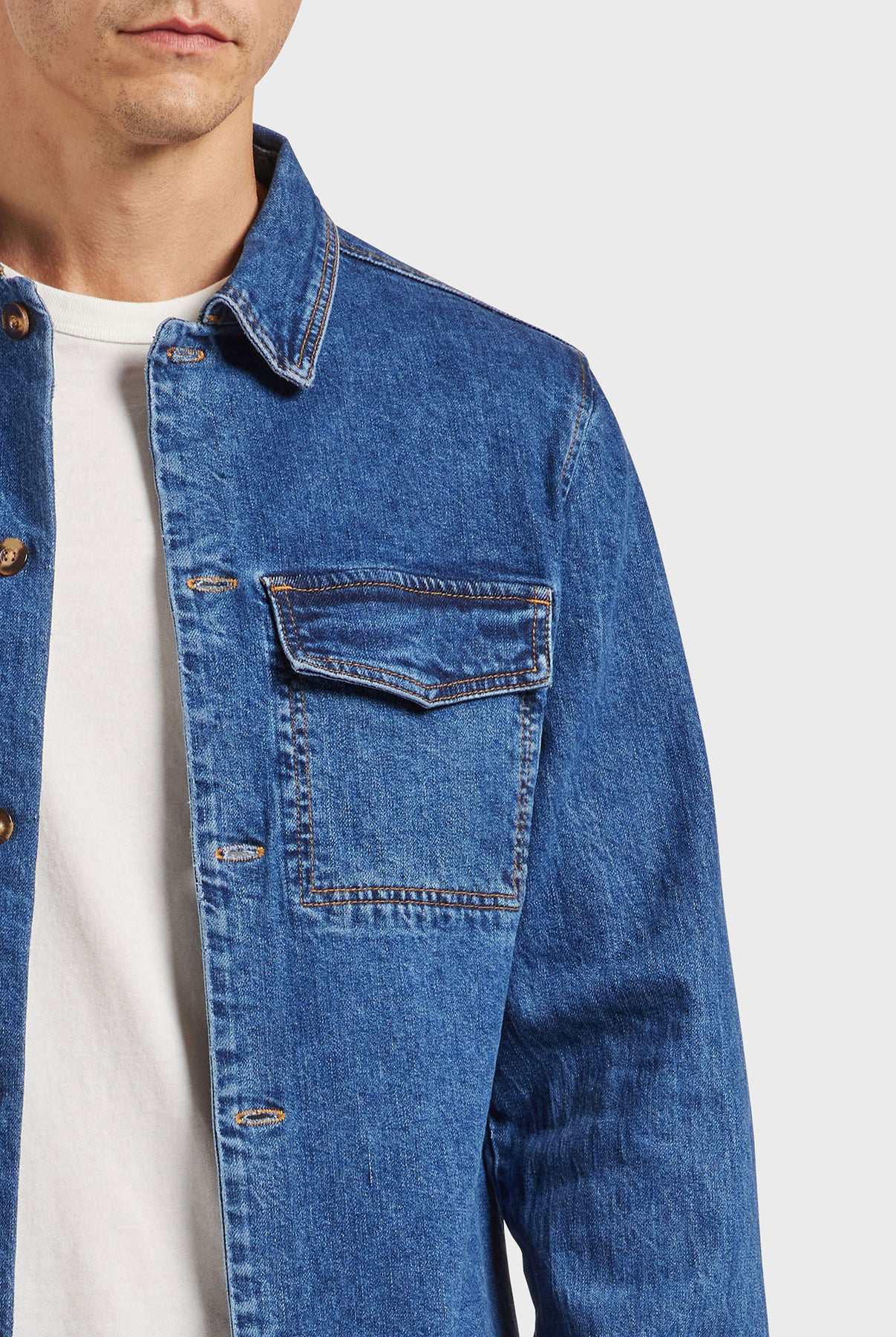 Jensen Indigo Overshirt- Light wash
