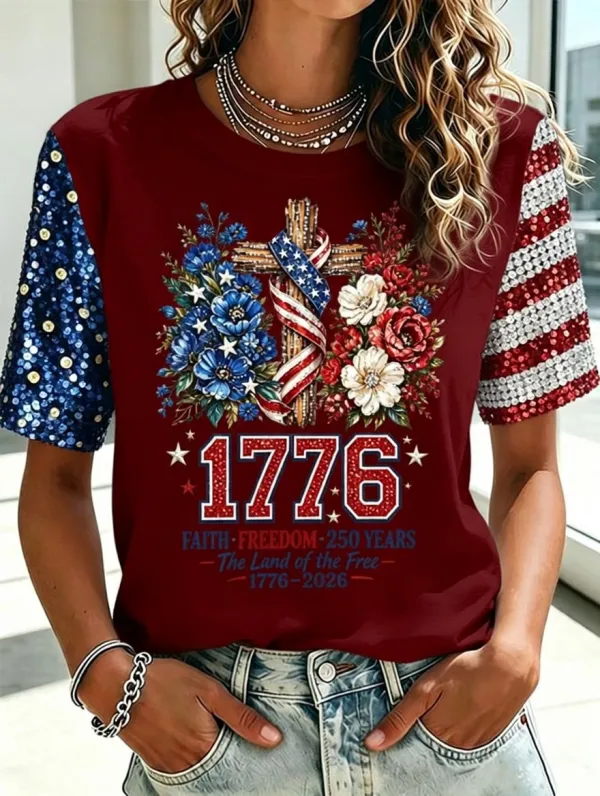 Women's 250th Anniversary Independence Day Art Print Shirt