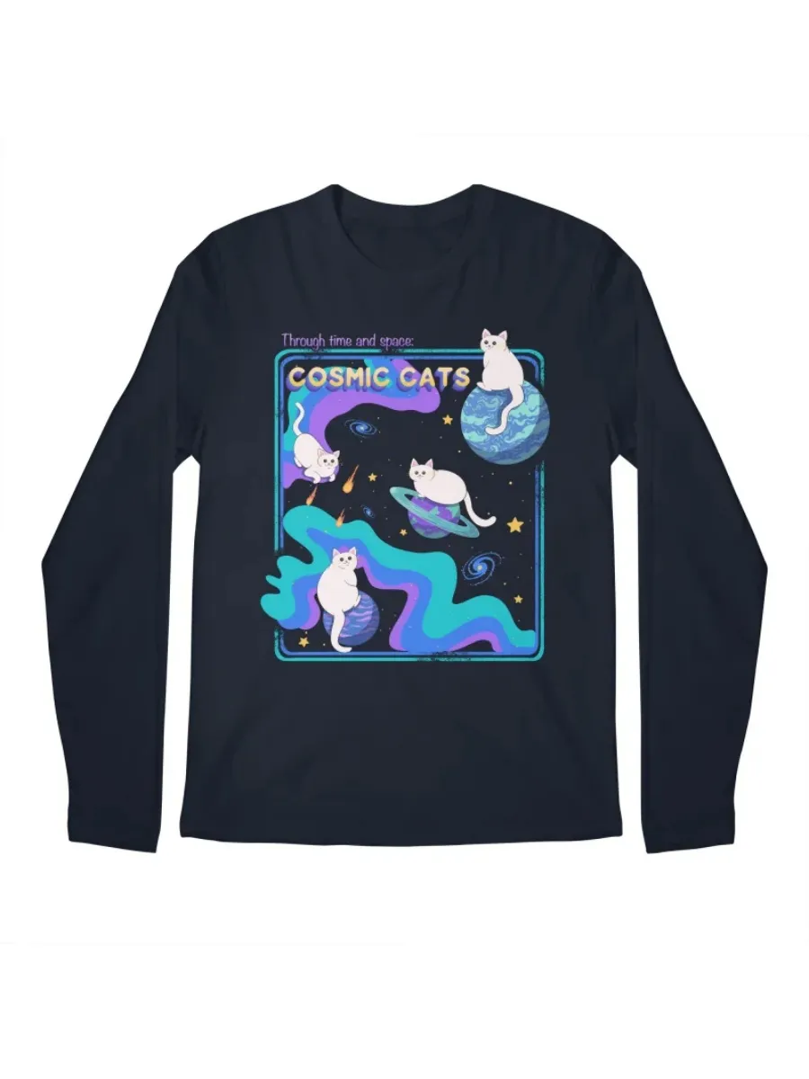 Universe Cat Round Neck T-Shirt