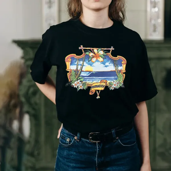 Vintage Beach Scene Graphic Tee