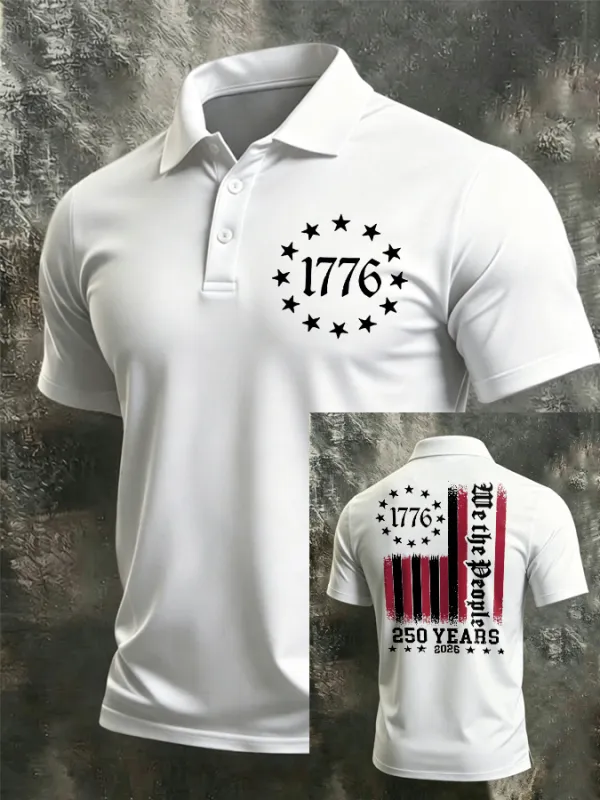 Men'S 250Th Anniversary Of The United States Print Polo Shirt