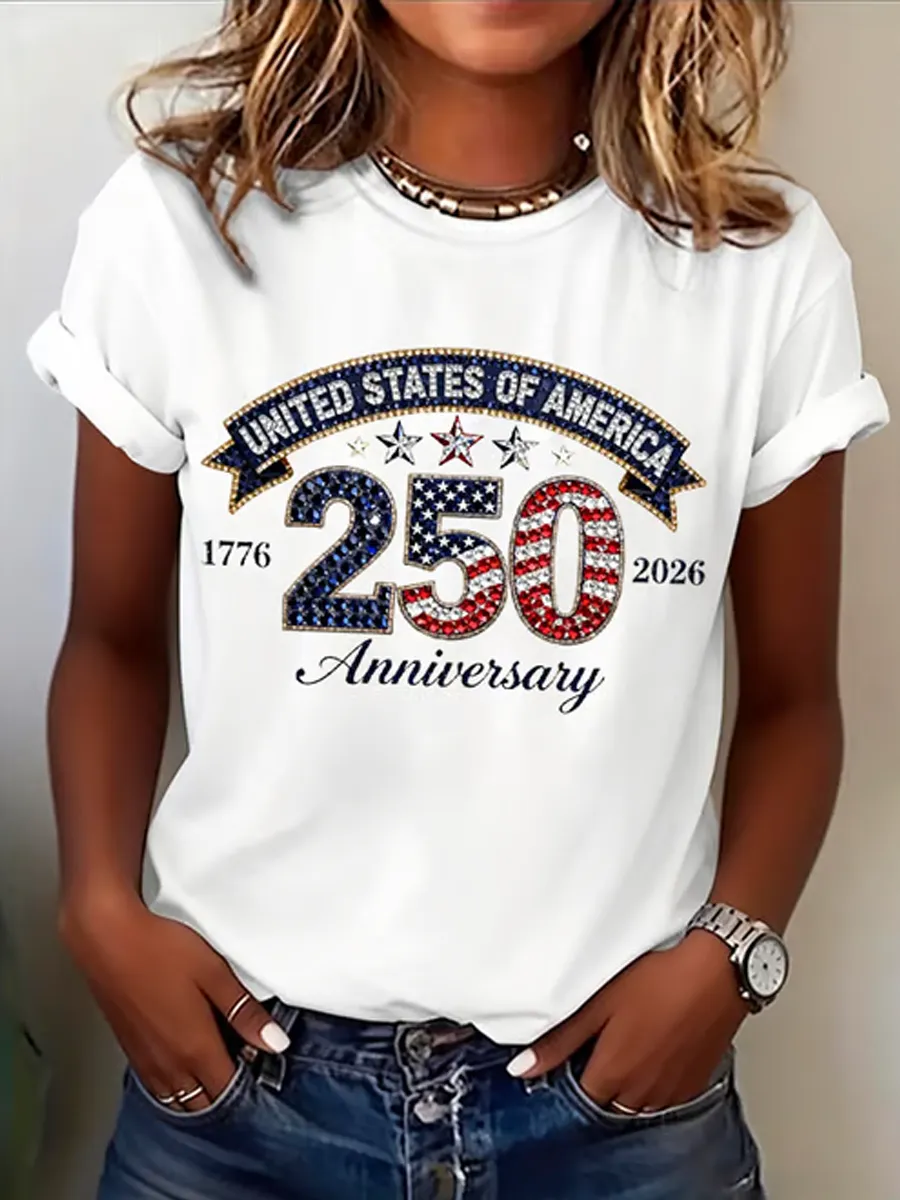 Women'S Casual Printed Short-Sleeve T-Shirt