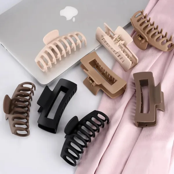 Ladies' Simple Solid Color Hair Clip Set 8P Big And 4P Small