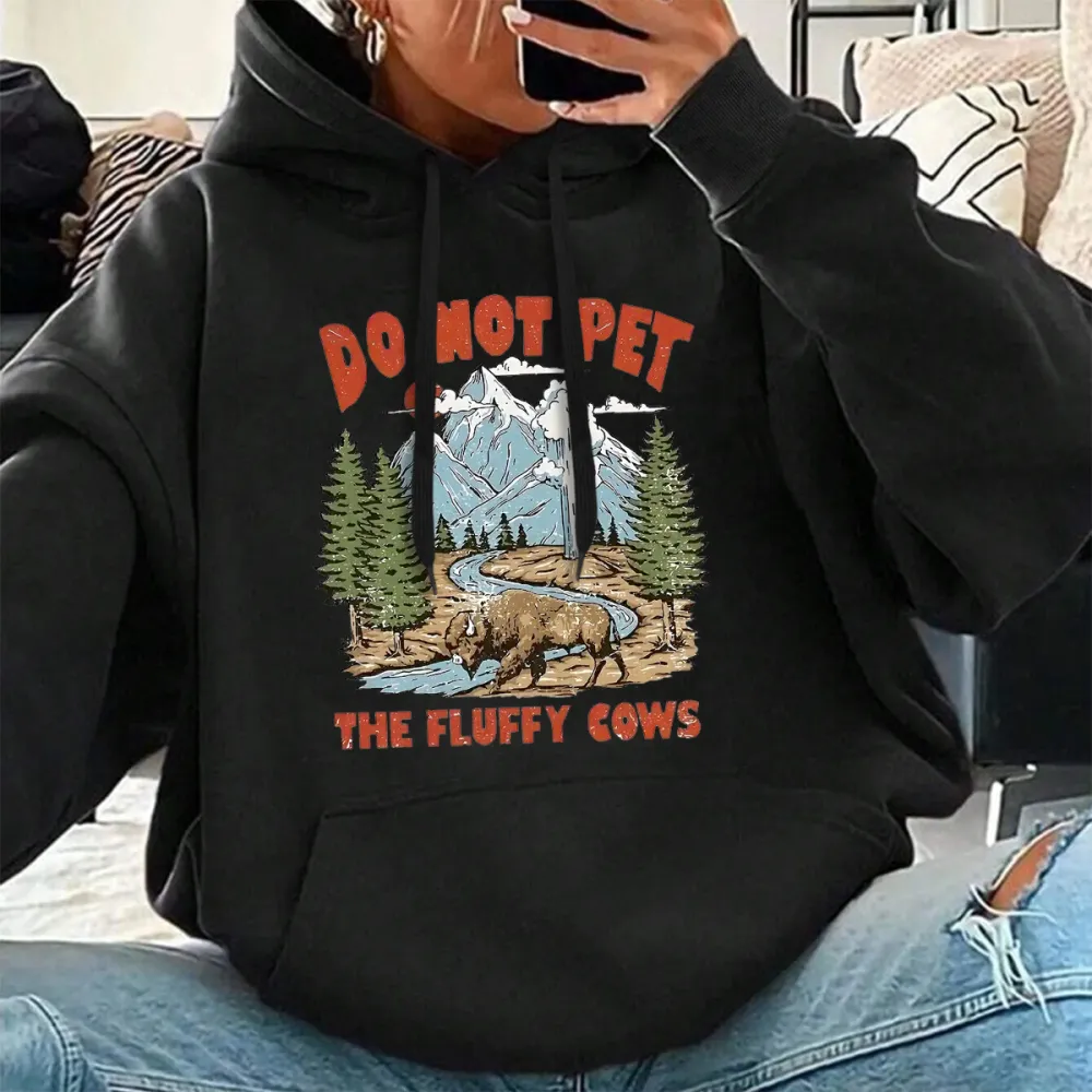 Wildlife Warning Graphic Casual Sweatshirts