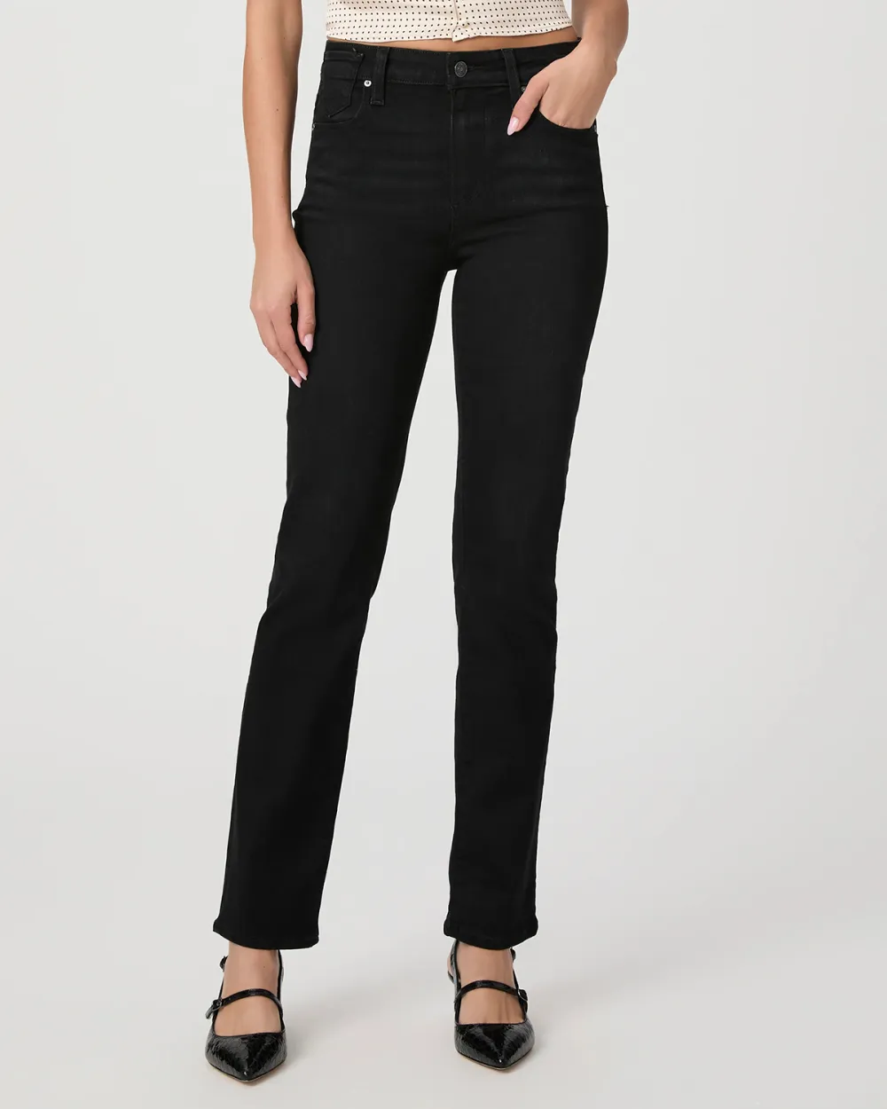 Black Straight Leg Skinny Jeans