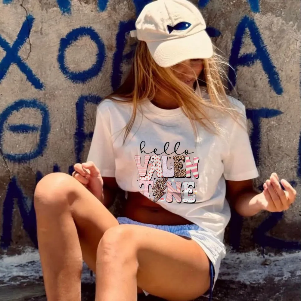 Women's Hello Valentine Printed Tee