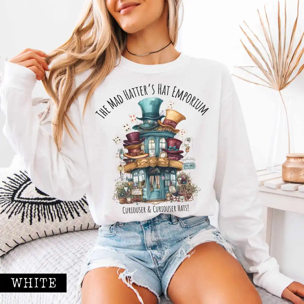 The Mad Hatter's Hat Emporium Long Sleeved Shirt