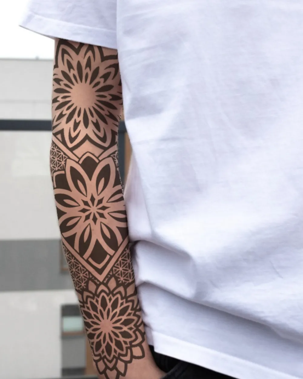 Mandala Geometric Sleeve Temporary Tattoo