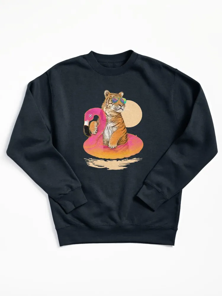 Flamingo Tiger Pullover Sweatshirt