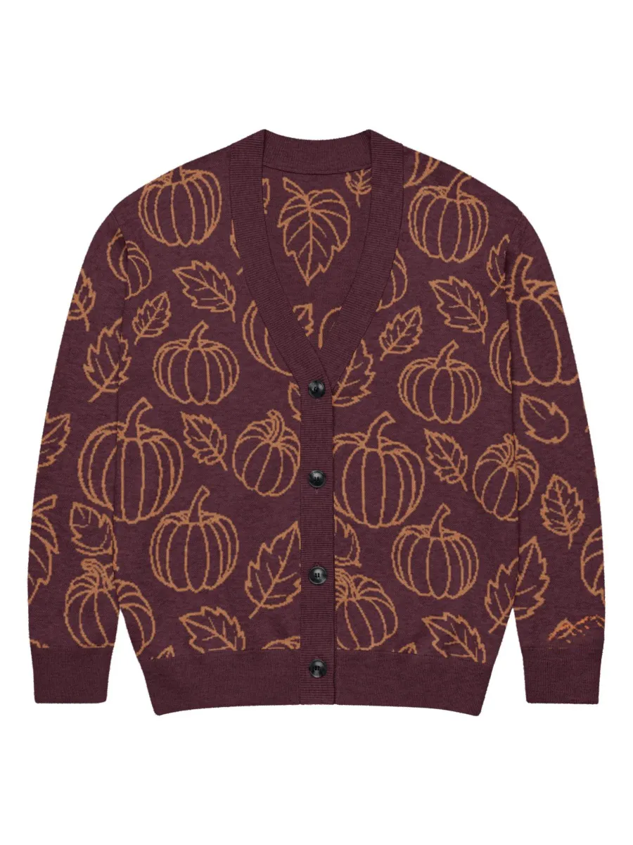 Rustic Pumpkin Leaf Cardigan