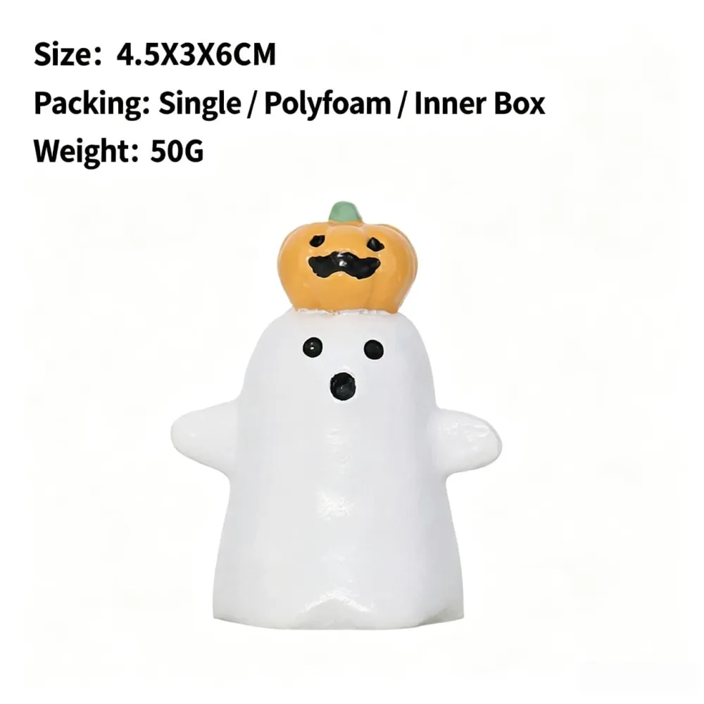 Halloween Cute Pumpkin Ghost Owl Resin Ornament For Home Decor