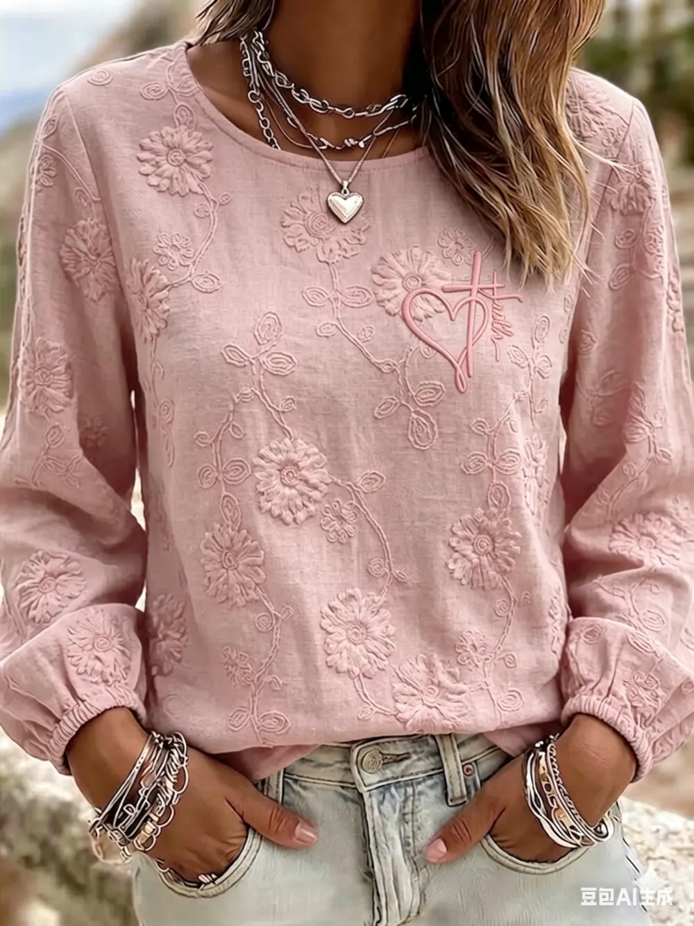 Women'S Casual Floral  Faith Print Cotton Linen Top