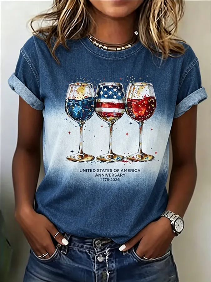 Women'S 250Th Anniversary Printed Casual T-Shirt