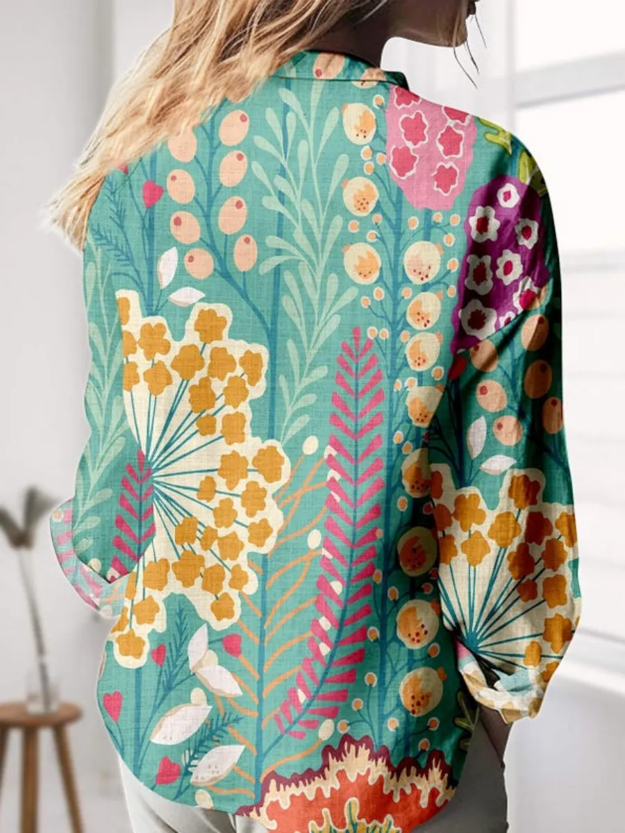 Vibrant Floral Long Sleeve Shirt