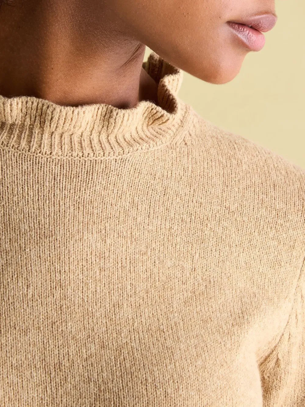 Oat Frill Neck Jumper