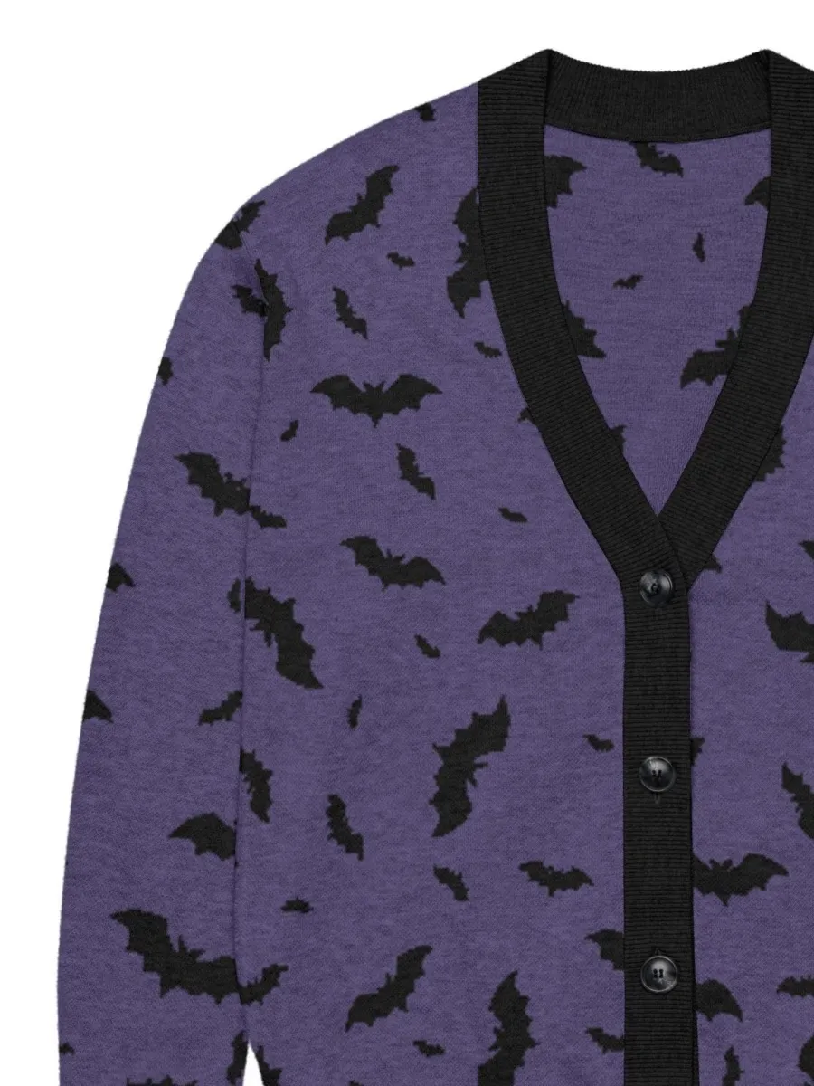 Gothic Bat Print Cardigan