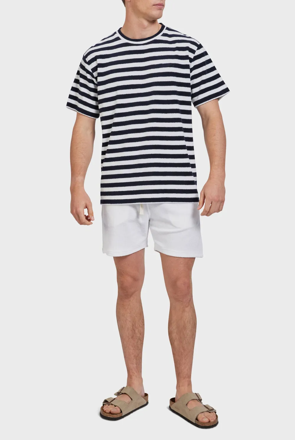 White Linen Blend Shorts
