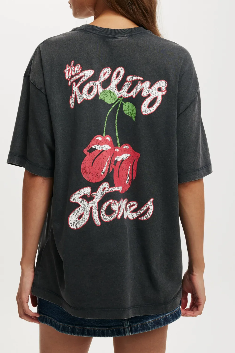 Rolling Stones Back Printing Washed T-Shirts