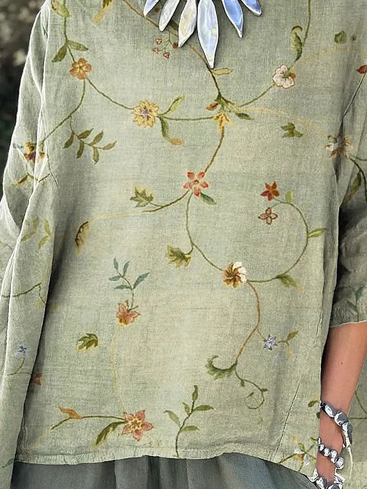 Women's Elegant Lovely Floral Print Shirt