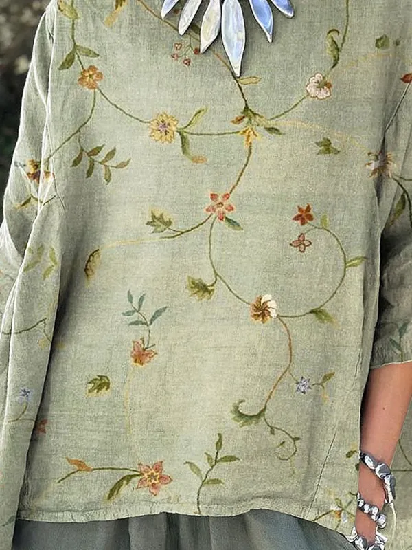 Women's Elegant Lovely Floral Print Shirt