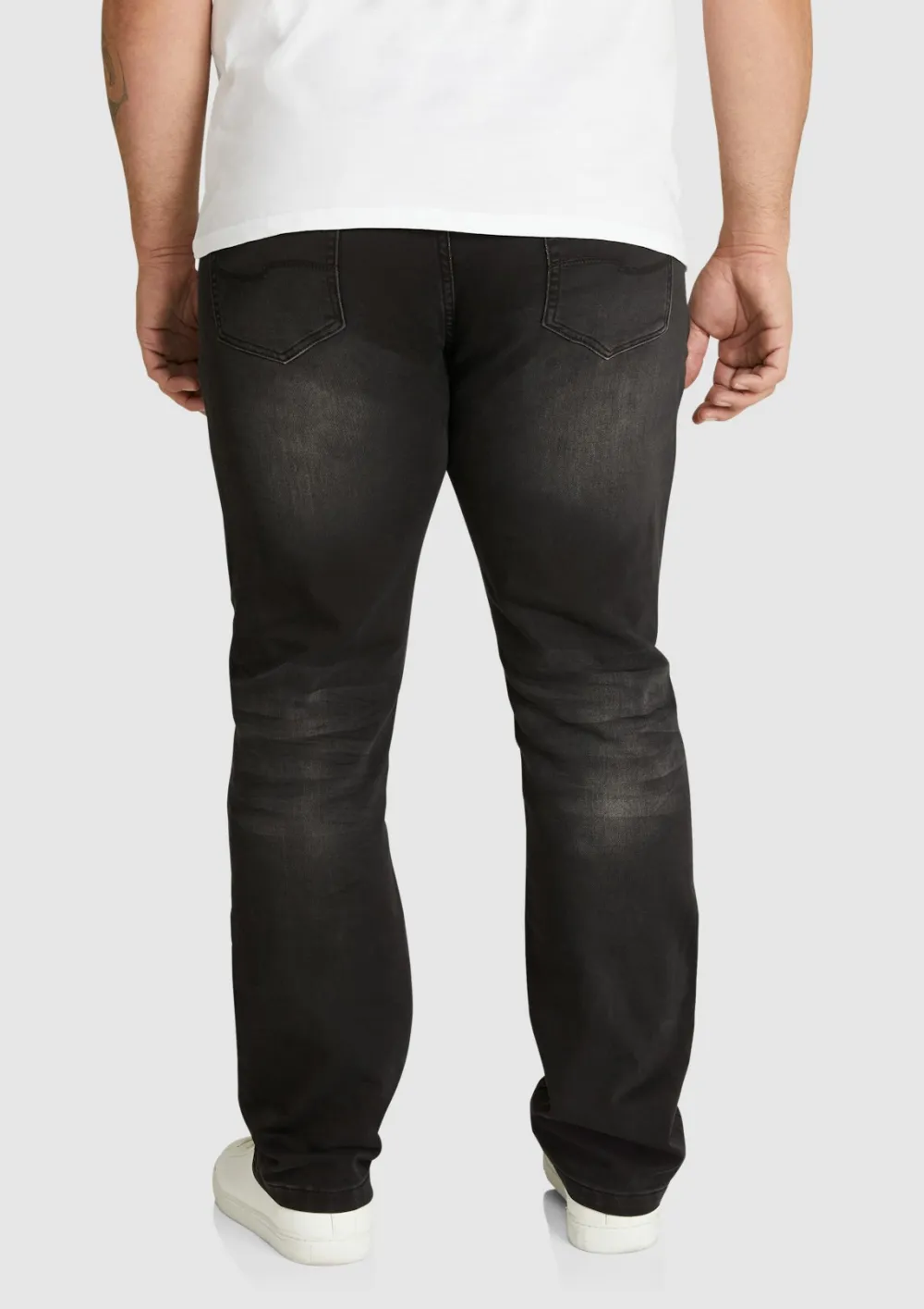 BLACK WASHED JEANS WITH RELAXED FIT FOR DAILY CASUAL
